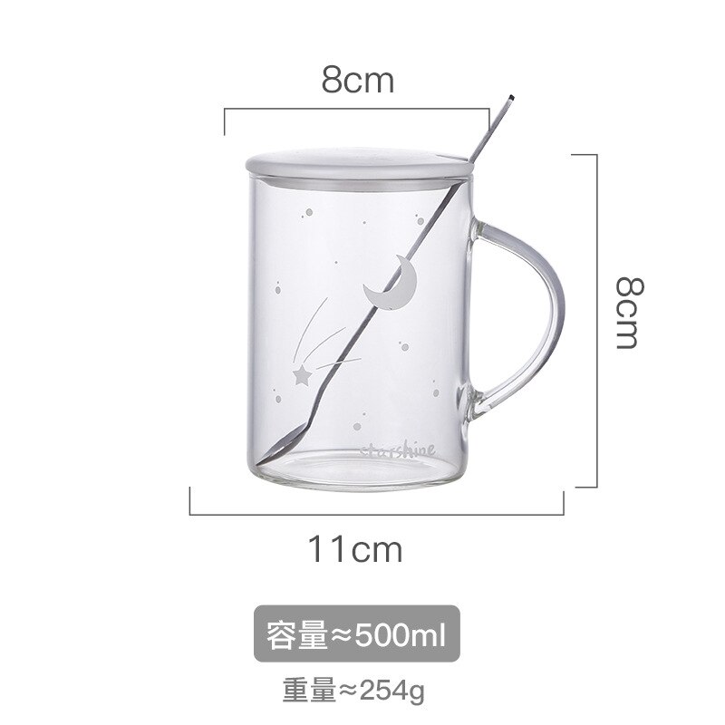 Til kæreste veninde lysende glas kop med kasket ske fest favor jubilæum valentinsdag: Måne