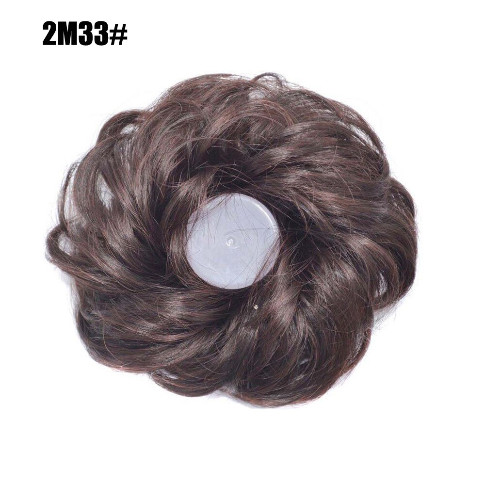 Girls Hair Buns Synthetic Curly Chignon Wrap On Messy Bun Ponytails With Rubber Band Hair Extensions For Women: 2M33