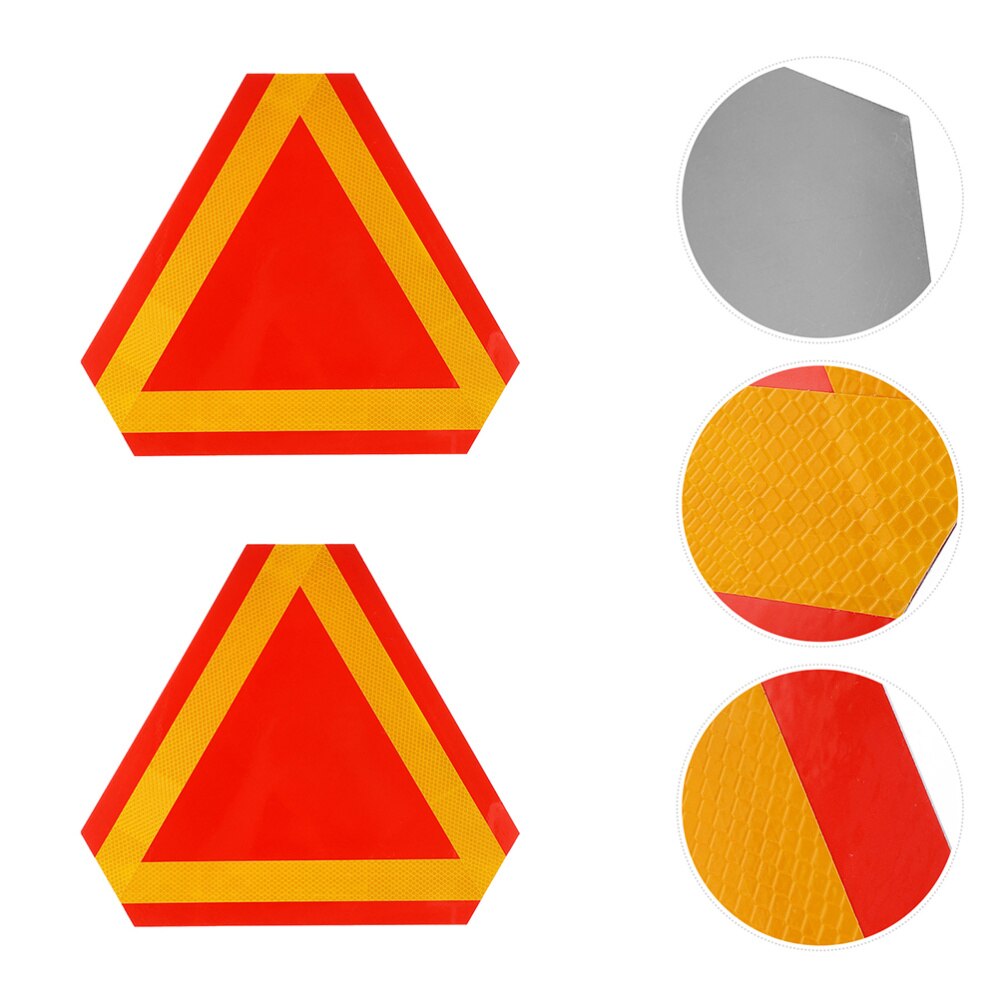 2 Pcs Practical Reflective Board Car Reflector Slow Moving Sign Vehicle Sign