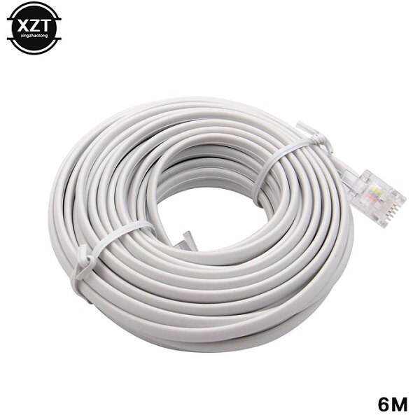 Connecteur de câble d'extension téléphonique internet modulaire 30m/15m/12m/9m/6m/3m rj11 6 p 4c: 6m