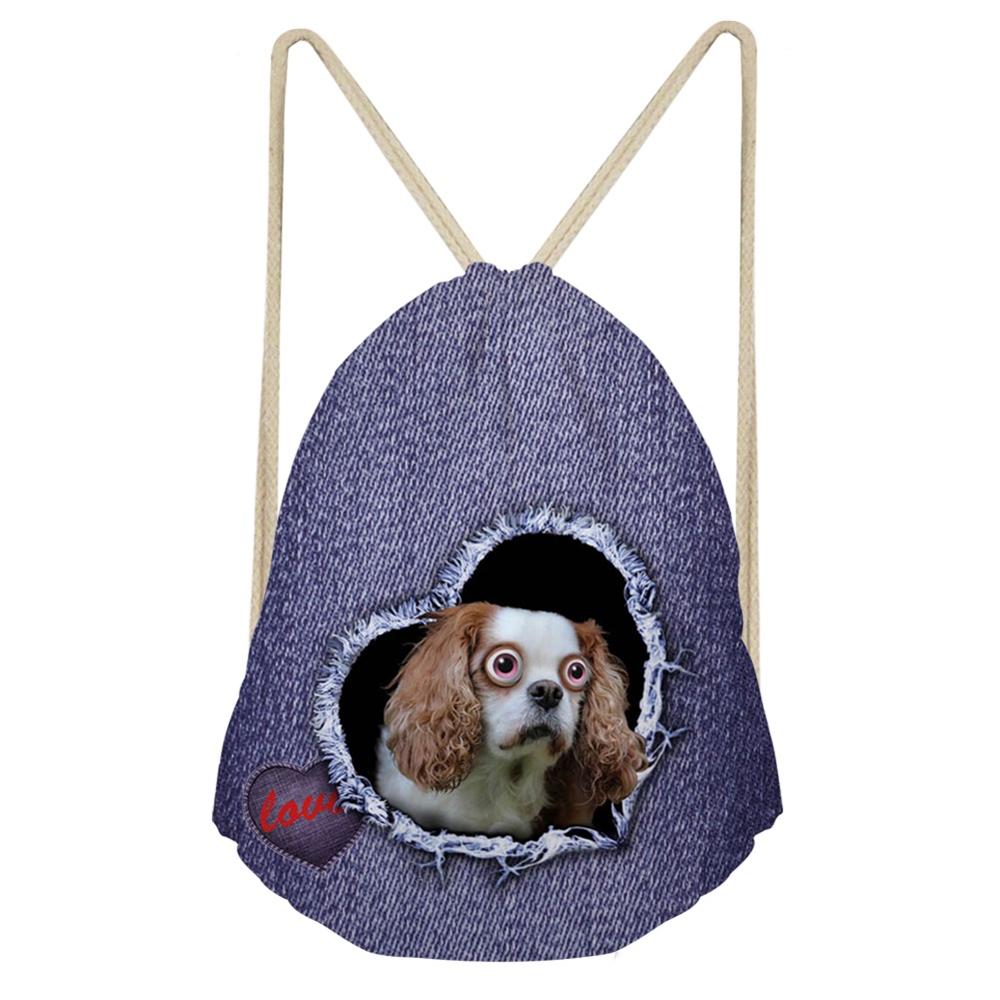 Noisydesigns bedårende søt søt hund snøring bag reise sportsvesker cinch sackback kul gutt jenter liten ryggsekk myk: Cc3501 z 3