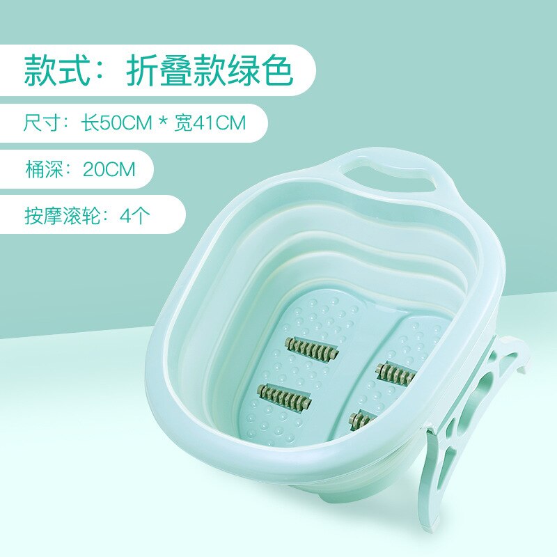 Roller Vouwen Voet Bad Draagbare Voetenbad Emmer Wassen Voet Wastafel Home Reizen Voeten-Wastafel: green