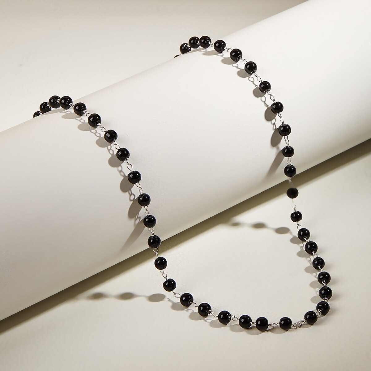 ketting sieraden necklace Zwarte Kleine Ronde Kraal Ketting Ketting Voor Vrouwen Verstelbare Ketting Ketting Mode-sieraden Collares Para Mujer Collares