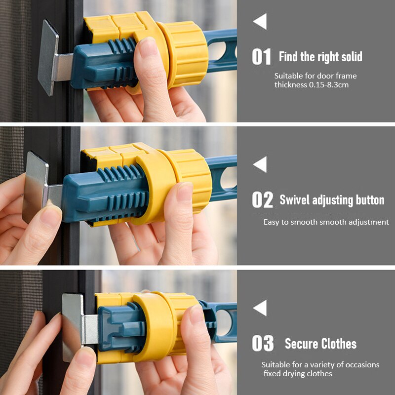 8 Holes Drying Rack Balcony Clothes Drying Rack Wall Mounted Clothes Drying Rack Bathroom Drying Rack Indoor Space Saving Rack