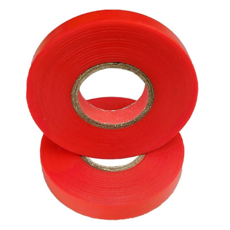Cinta Roja de atado de jardín, tiras de árbol, película para secar ramas de injerto, estaca, cinturón de unión de jardinería, cinta adhesiva de PVC, 5 rollos
