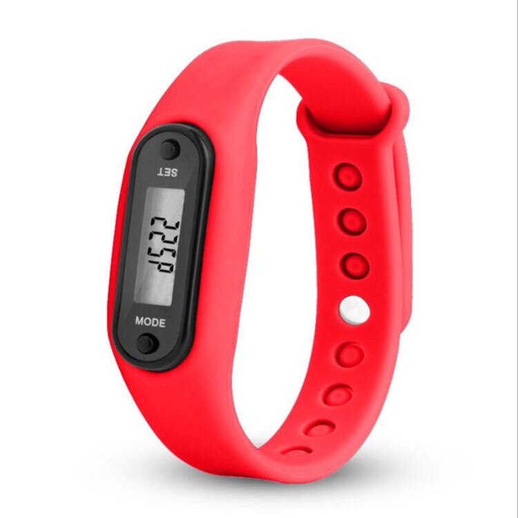Newest Pedometer Sport Activity Tracker Step Counter Bracelet Band Sport Smart Wrist Watch Bracelet Display Fitness Step Tracker: Red