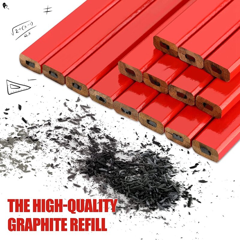 36 Stuks 7 Inch Bouw Potloden Hardhout Potlood Achthoekige Platte Timmerman Potloden Houtbewerking Markering