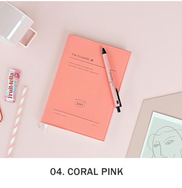 le planificateur Cool bref bureau mensuel hebdomadaire Agenda 176P 148*203*15mm planificateur cahier Journal: 04 Coral pink