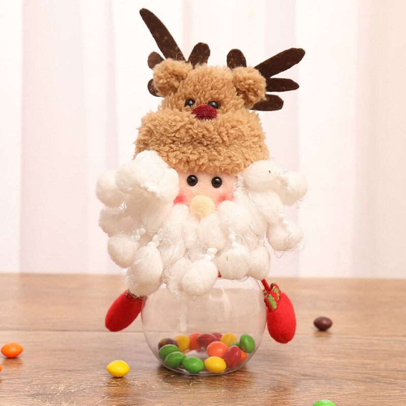 Ornaments Christmas Candy Jar Storage Bottle Santa Snowman Doll Decor Sweety Bottle Xmas Home Decoration Small Big Jar Kids