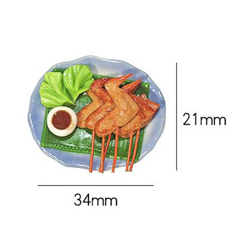 1:12 Accessori casa delle bambole In Miniatura di Simulazione Barbecue Piatto di Decorazione Piatto Mini Barbecue Kebab Vassoio