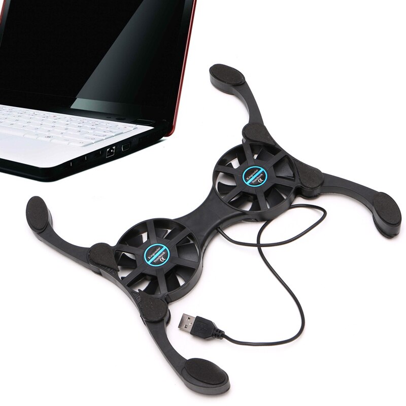 Folding USB Dual Fan Cooler Cooling Pad Stand for PC MAC Laptop Notebook Macbook