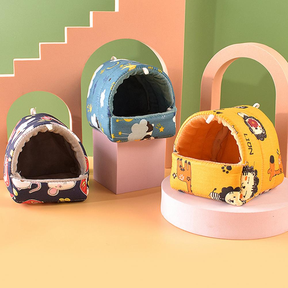 Guinea Pig Nest Hamster House Cute Cage Rabbit Squirrel Winter Warm Mat Hamster House Small Animal Sleeping Bed Pet Hanging Cage