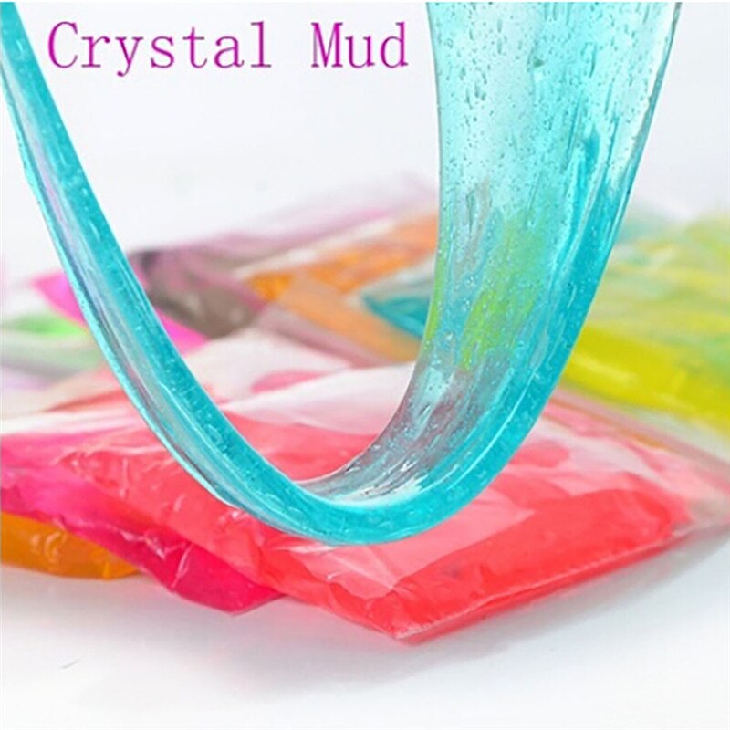 Clay slime diy krystal mudder leg gennemsigtig magisk plasticine børnelegetøj afstressende mudder fluffy floam slime  ye11.19