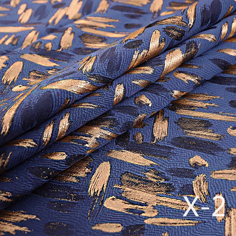 Jacquard Satin Fabric Gold Thread Sewing Material High-end Ladies Dress/Suit Fabric100*150cm: X-2