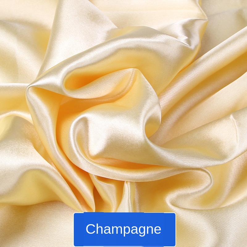 Zijde Satijn Stof Satijn Kleur Butyl Zijde Geschenkdoos Voering Lieb Handgemaakte Diy Tafelkleed Gordijn Decoratie 100X150Cm haar Wrap: champagne