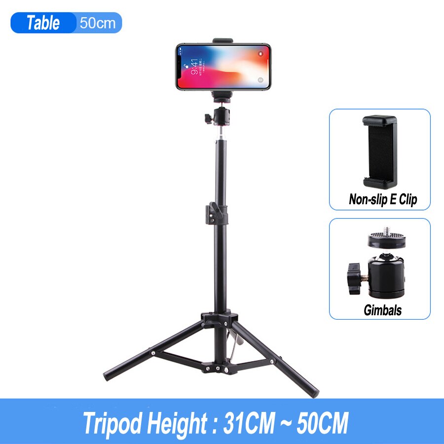 Universal aluminiumslegering stativ til mobiltelefon kamera ring lys stativer fotostudie video belysning baggrund tripod  ne028: B