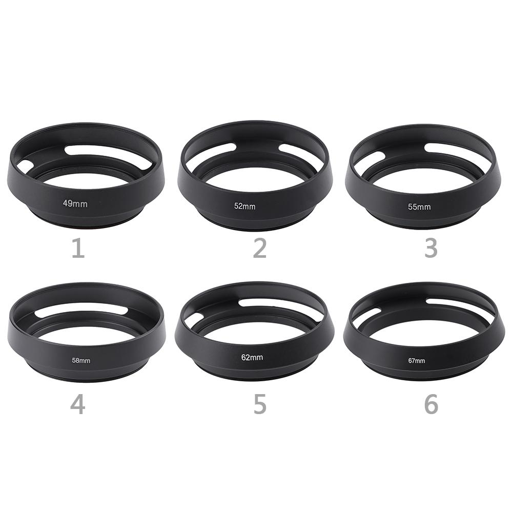 49mm 55mm 58mm 57mm Black Metal Vented Curved Lens Hood DSLR Camera Mount for Leica Canon Nikon Lens Adapter