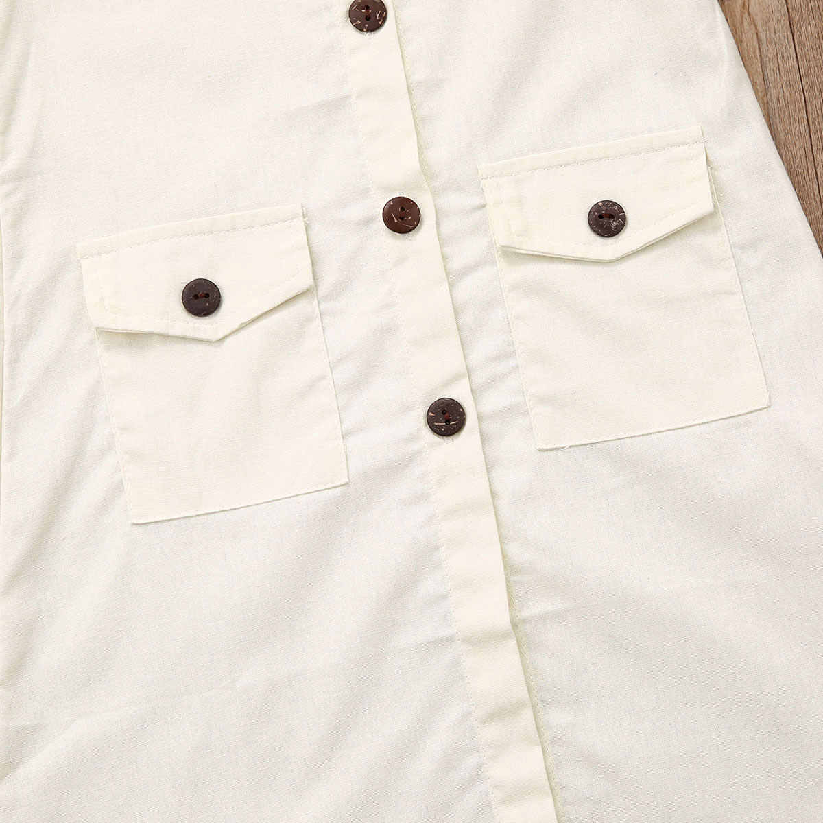 Meisjes kinderen peuter trenchcoat korte mouwen knoopjes mantel effen zakken knoopjes tops bovenkleding zomer tops