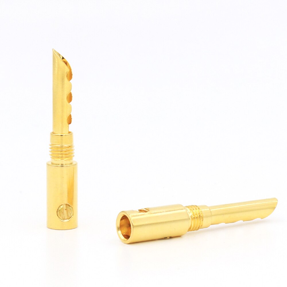 12 Uds BA1418 24K cobre chapado en oro BFA 4mm conector Banana macho de altavoz
