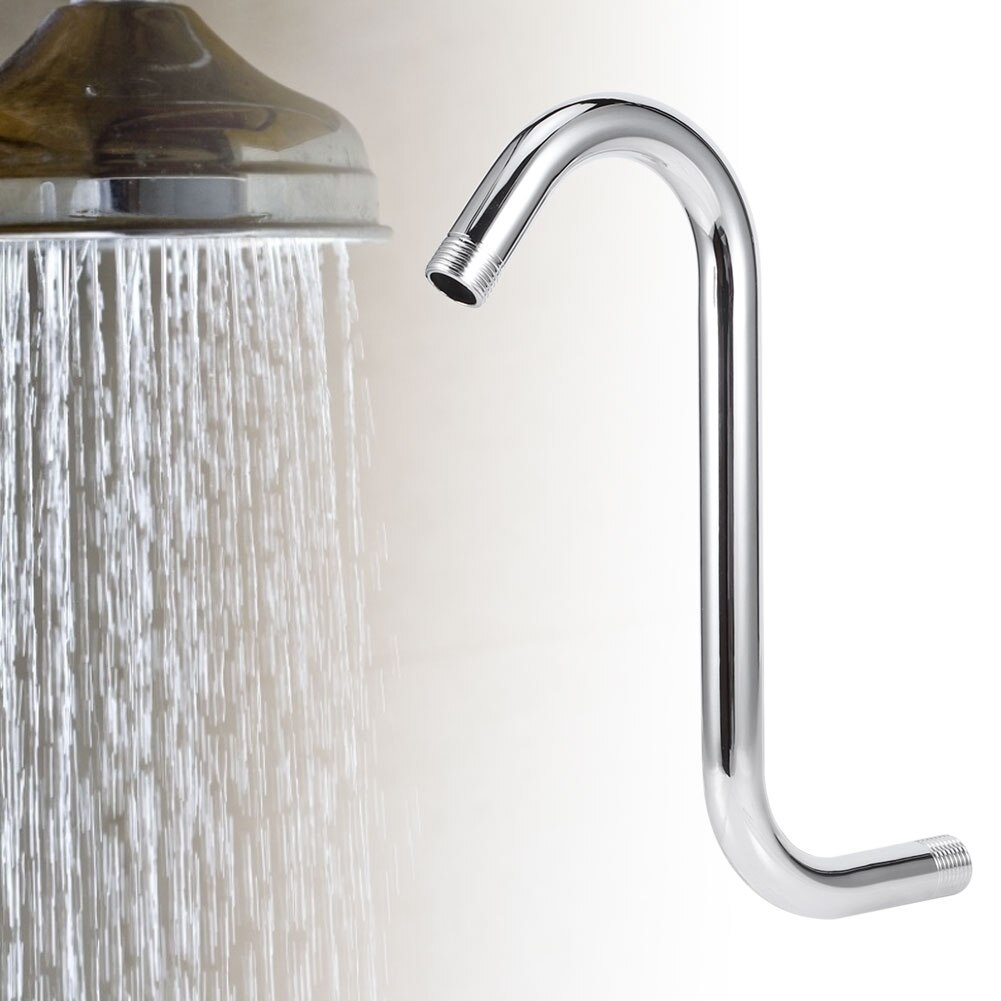 Electroplate Stainless Steel Shower Arm Bracket Bathroom Accessories 26cm High Extension Shower Head Shower Arm