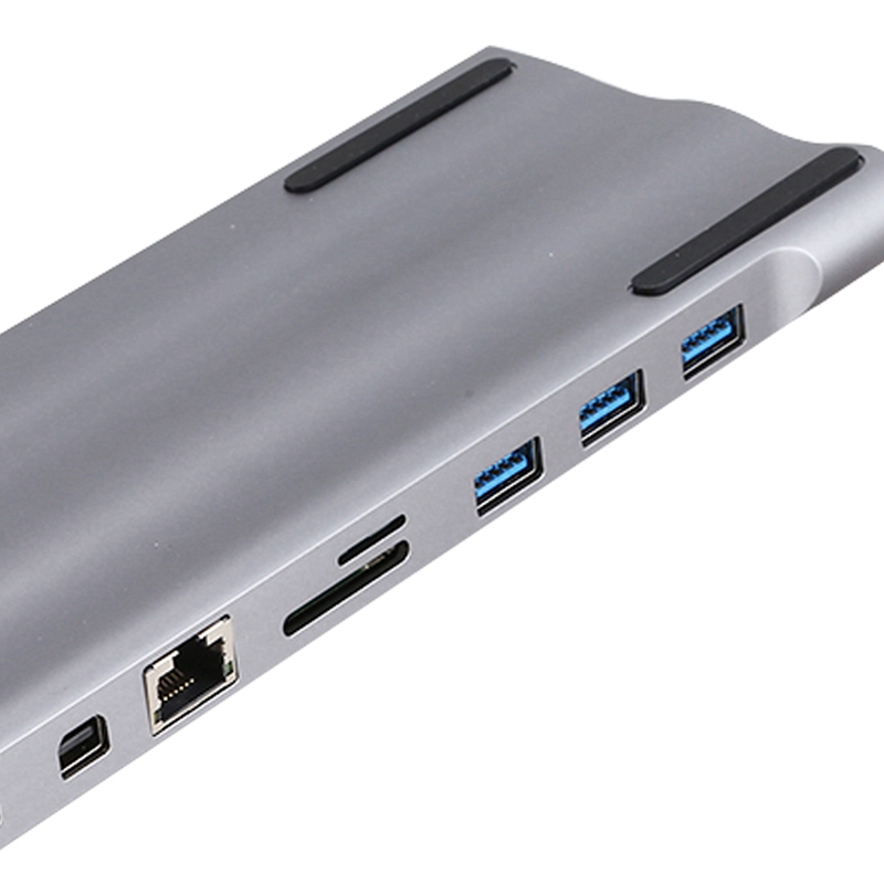 USB C Hub,11 in 1 USB-C Laptop Docking Station with Gigabit Ethernet Port Cable, 4K HDMI, VGA, 3 USB3.0, 1 USB2.0, SD/TF Cards R