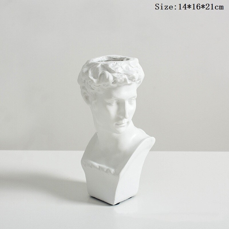 Nordisk venus staty skulpturer blomkruka david figur gipsväxt torkade blommor kruka hantverk skissa vardagsrum dekoration: Xiao wei (vit)