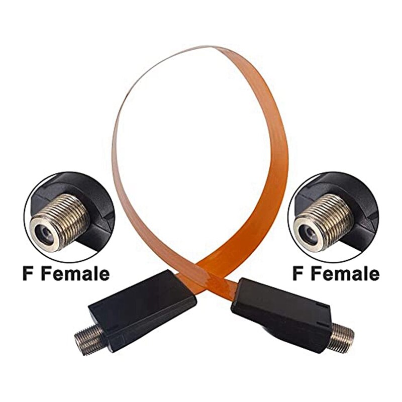 Cable plano fantasma, RG6, Cable Coaxial extremo delgado plano para ventana y puerta (2 paquetes)