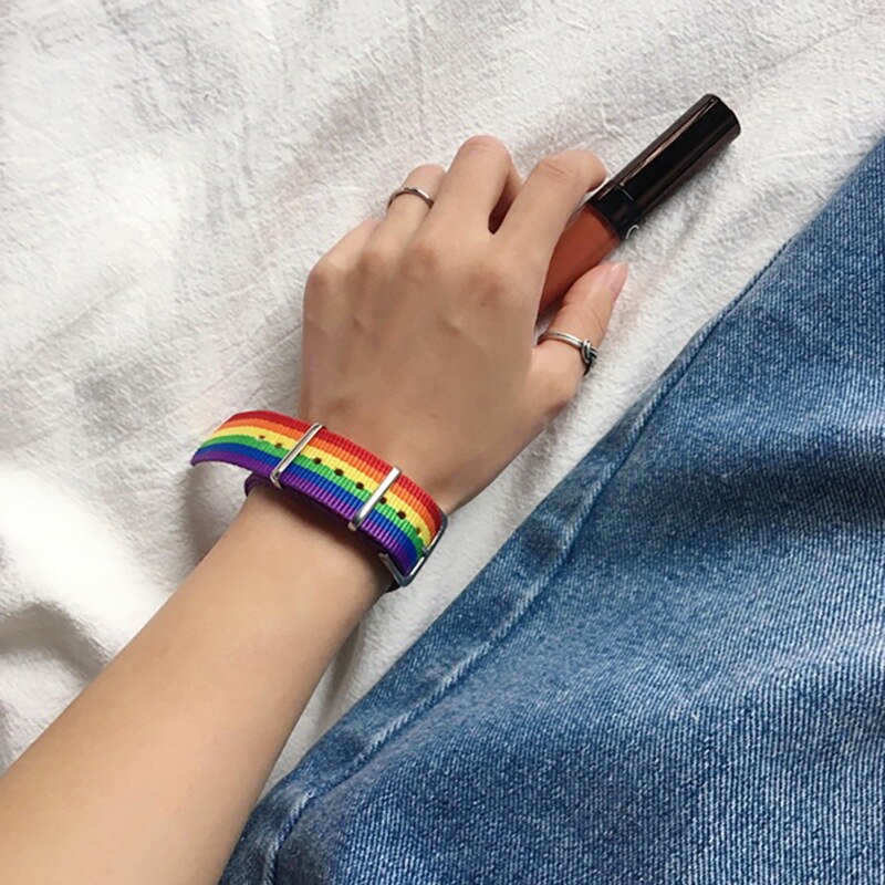 Minimalistische Nepal Regenboog Lesbische Lgbt Armband Trots Geweven Gevlochten Mannen Vrouwen Paar Vriendschap Sieraden
