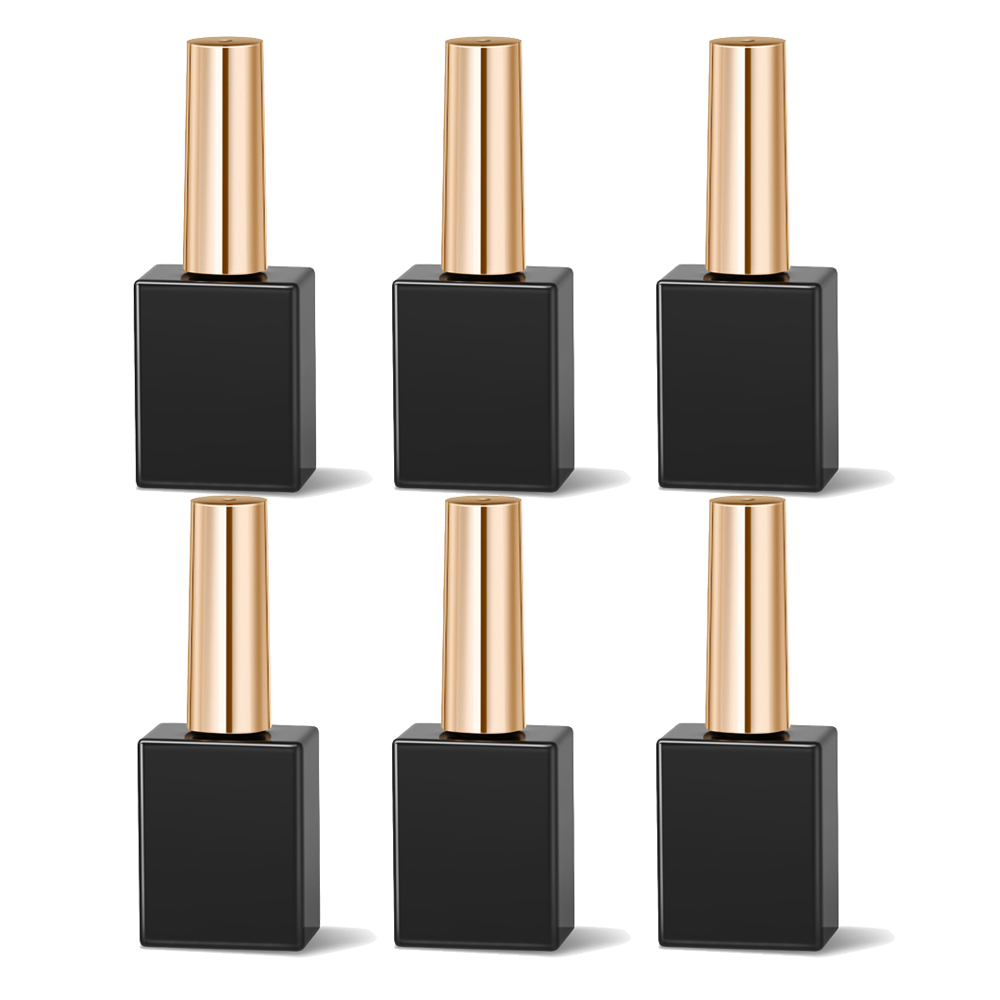 15 ml 6 stks/set Lege Gel Nagellak Flessen Met Borstels Nagels Gel Glazen Container Hervulbare Cosmetische Pot Manicure Nagelriemolie: Light Grey