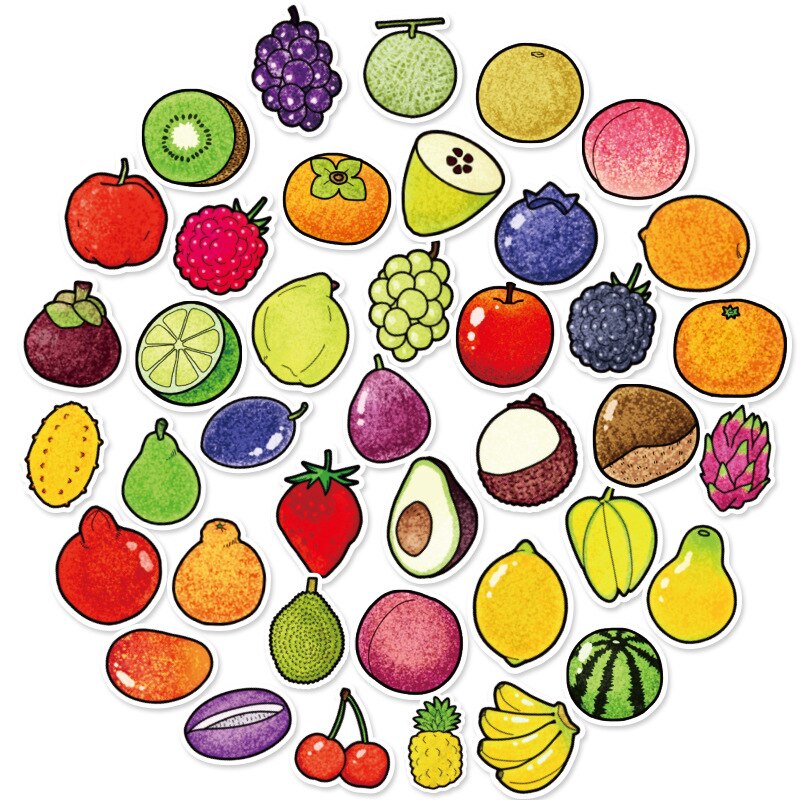 Autocollants pour téléphones portables, boîte de voyage, voiture, fruits, légumes, animaux, dessin animé mignon, DIY bricolage, paquet d'autocollants créatifs, décoration de la maison