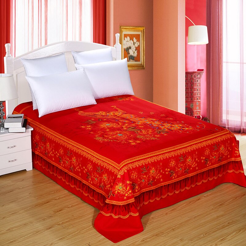 1pc fleur ponçage doux mariage drap de lit grande taille 245x245cm plat drap de lit épaissir double drap de lit pas de taie d'oreiller