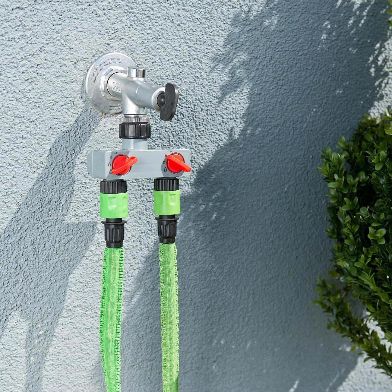 2-Wege/4-Wege-Wasserverteiler-Wasserhahn-Adapter, ABS-Kunststoff-Anschluss, 3/4 und 1 Zoll Schlauchverteiler für Schlauch, Rohr, Wasserhahn