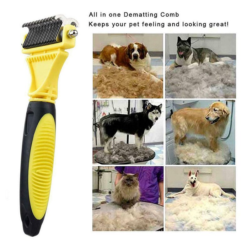 3- in -1 huisdier hond kat ontklitten trimmen ontwollen gereedschap haar kam borstel hark smd 66