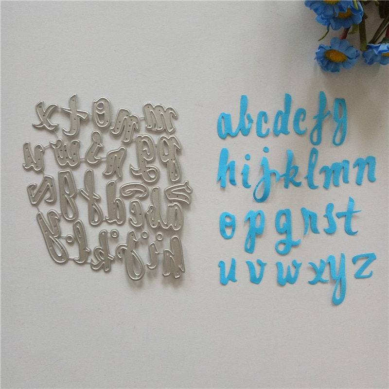 Gör-det-själv-alfabet handgjorda pappersbokstäver metall skärformar prägling scrapbooking skärformar hantverk