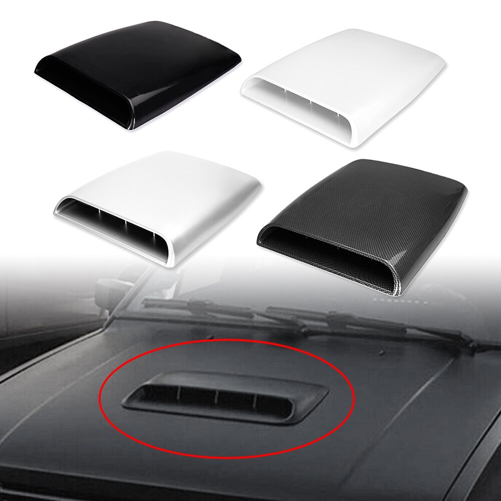 Universal Auto SUV Decorative Air Flow Intake Scoop Bonnet ABS Air Vent Cover Hood Black/White/Silver/Carbon Fiber