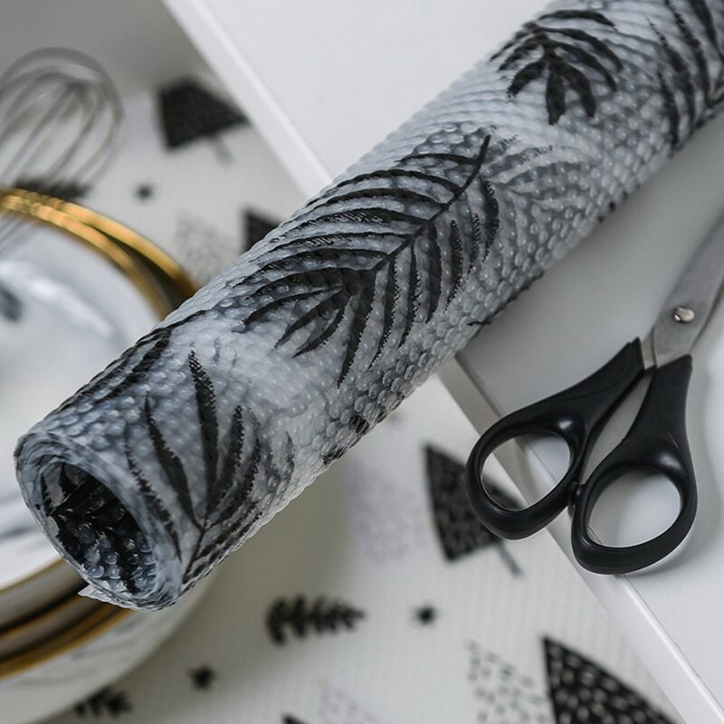 1 Roll drawer mat 45X122cm Oil-proof Moisture Kitchen Table Shelf Liner Waterproof Mats non slip waterproof closet placemat