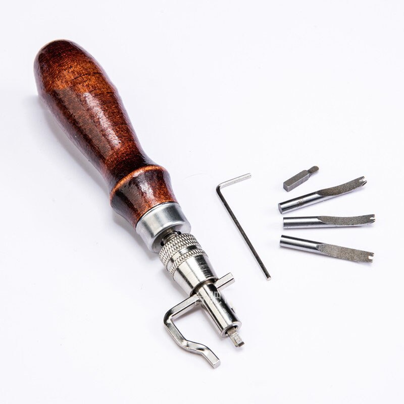 Leather Craft Tools 7 In 1 Adjustable Stitching Groover and Creasing Edge Beveler Leathercraft Sets Leather Groovers Tool