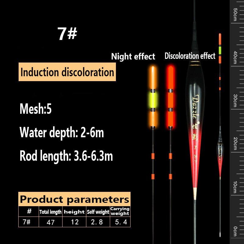 Smart Fishing Led Light Float Luminous Glowing color float Including battery Remind High Sensitivity Alarm Fish Bite angeln: 7