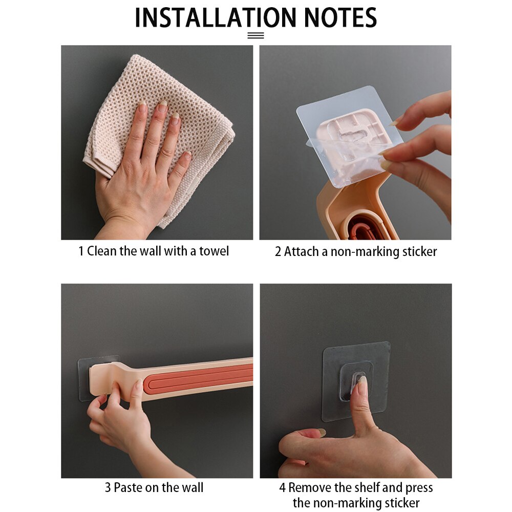 Wandmontage Handdoek Hanger Stevige 3 Layer Keuken Badkamer Handdoek Bar Plank Badkamer Waterdichte Accroche Torchon Muurschildering