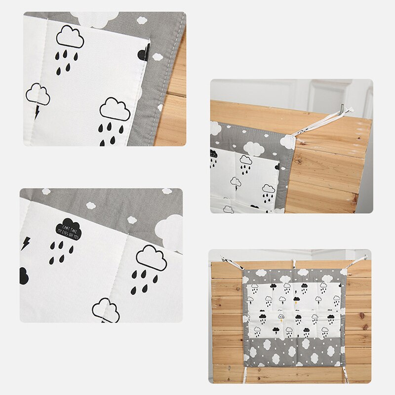 Multi-funcional cama de berço do bebê pendurado saco de armazenamento cama do bebê pára-choques macio 55*60cm decoração do quarto pára-choques conjunto de cama fotografia