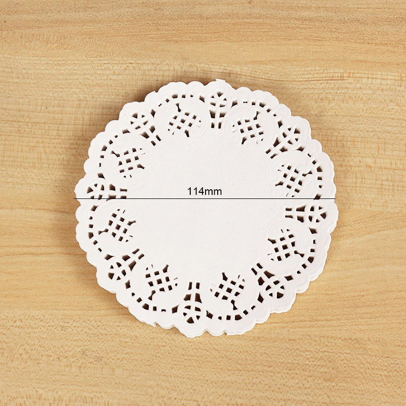 Posavasos de encaje redondo blanco, mantel individual de papel con encaje para pastel, tapetes, embalaje de de boda para mesa de Navidad y cumpleaños, decoración artesanal, 100 Uds.: Naranja