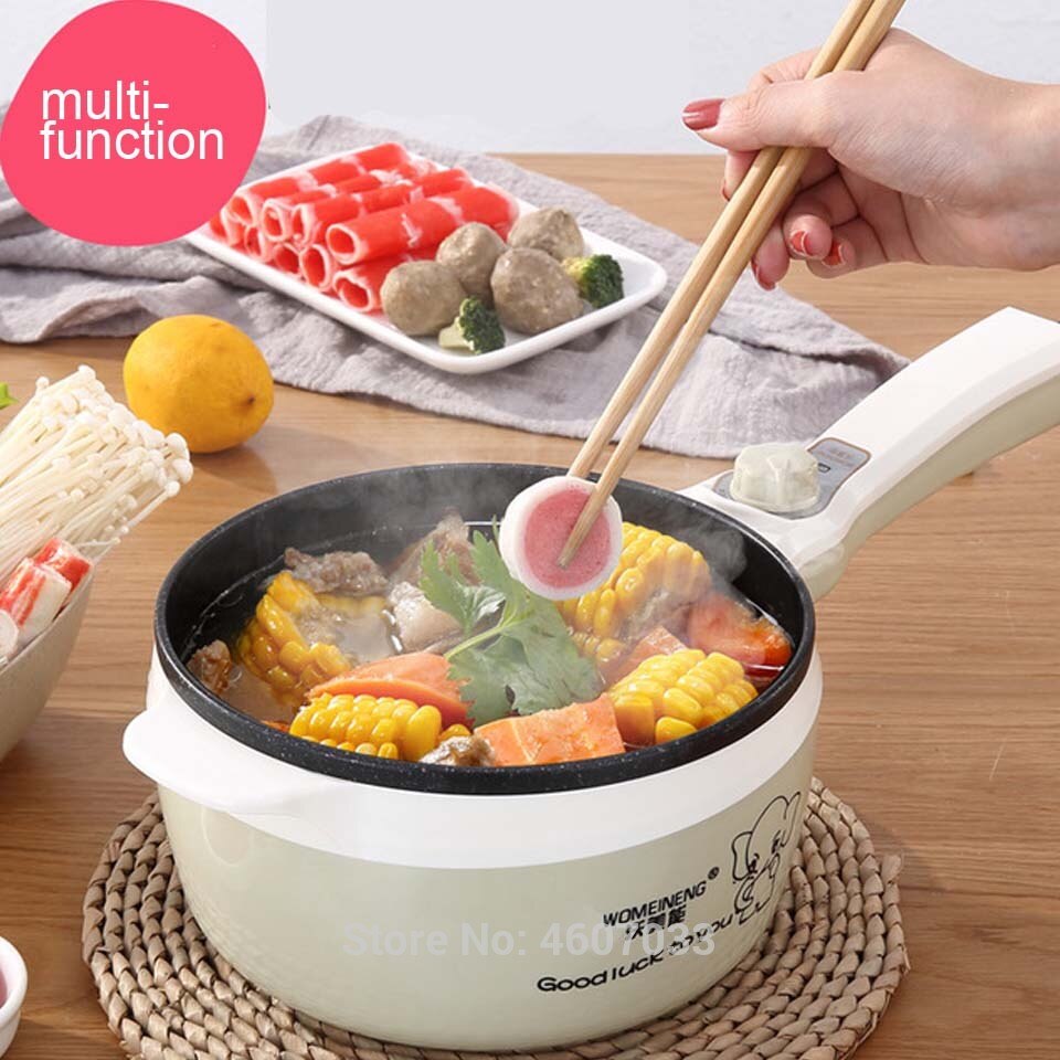 220v Multifunctional Electric Cooker Non-stick Heating Pan Cooking Pot Machine Hotpot Noodles Rice Eggs Soup Steamer Cooking Pot