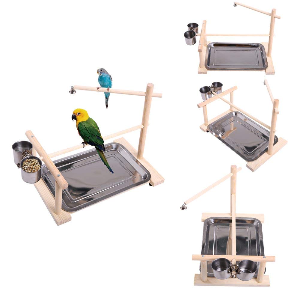 Papegojor lekställning fågel lekplats trä abborre gym stativ lekstege leksaker träning lekgym conure kärleksfåglar