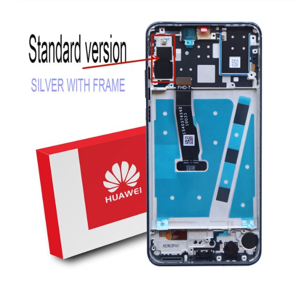 100% Original 6.15 ''IPS Display mit rahmen für Huawei P30 Lite Nova 4e LCD Touch Screen Digitizer MAR-LX1 LX2 AL01 Reparatur Teile: Standard Silver