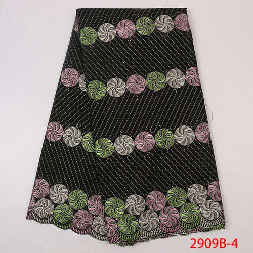 Swiss voile lace in switzerland swiss dry lace in switzerland,African cotton lace with rhinestones KS2909B-4: 2909B- 4