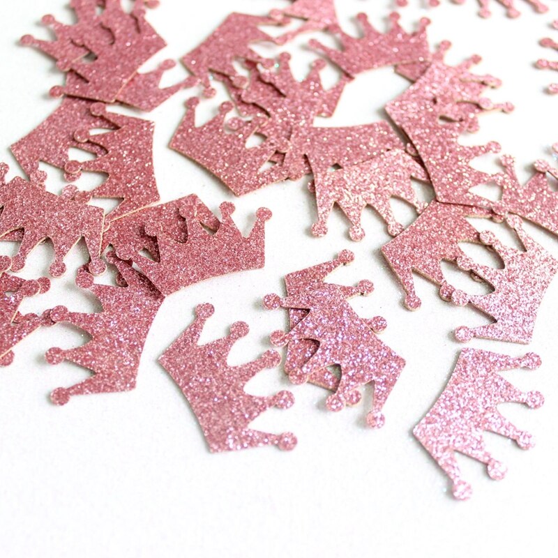 Confettis en papier Rose doré, Confettis à paillettes, décorations de Table en ballons pour fête prénatale, anniversaire, mariage, DIY, 100, pièces/sac: 2