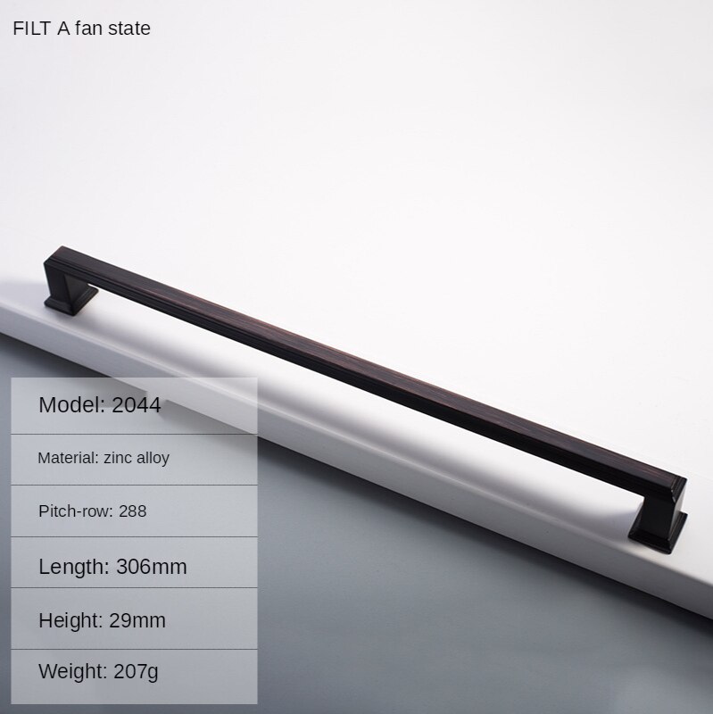 Cabinet Handles Modern Cabinet Handle Square Furniture Hardware Stainless Steel Kitchen Door Knob Cupboard Wardrobe Drawer Pulls: 288-Black Gulas