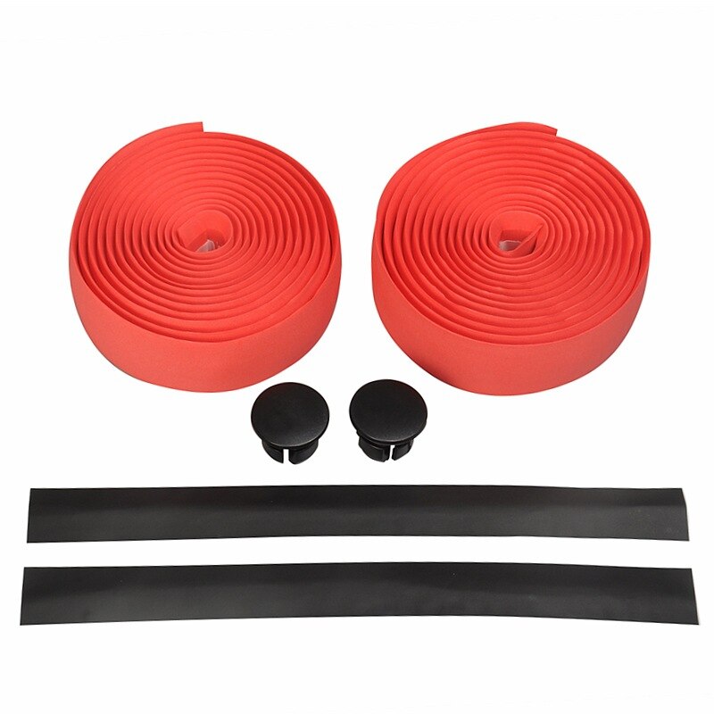 Cinta de manillar de bicicleta antideslizante y de absorción de choque Barra de manejo de ciclismo ultraligero cinta de Manillar de bicicleta de montaña suave: Rojo