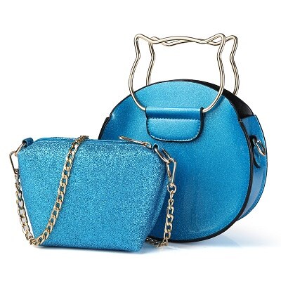 Bambini Catena Del Fumetto Del PVC Principessa Della Moneta Borse Portafogli Sacco Crossbody Sacchi di Denaro Del Telefono Borse Multiuso Carteiras Feminina per le Ragazze: blue