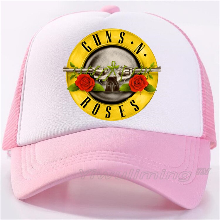 NewSummer Trucker Caps Guns and Roses Cool Summer Black Adult Cool Baseball Mesh Net Trucker Caps Hat for Men Adjustable: 6